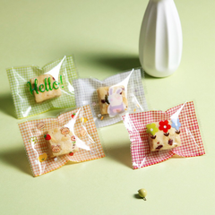 Túi đựng cookie caro hoạt hình 7*10cm (100c)