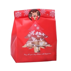 Túi đựng bánh cookies 9.5x20x6.7cm cây thông đỏ