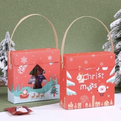 Bộ túi hộp đựng bánh 4 ngăn Merry Christmas