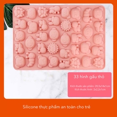 Khuôn kẹo chip chip hình gấu thỏ sâu