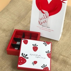 Hộp socola 9 viên hình quả dâu