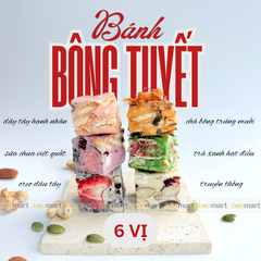 Combo 6 vị Bông tuyết 20 viên (Dâu + Truyền thống + Trà xanh+ Oreo + Chà bông + Việt quất) - Không bơ