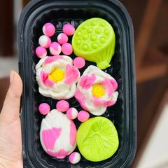 [Bột tạo hình cấp đông] Chè trôi nước hình Hoa Sen Hồng (kèm đường phèn nấu nước đường)