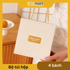 Bộ túi hộp trung thu 4 bánh nhỏ Best Wishes For You (10 bộ)