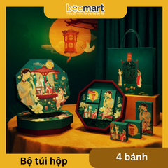 Bộ túi hộp trung thu 4 bánh Tố Nữ