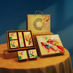 Bộ túi hộp trung thu 4 bánh trà Lý Ngư