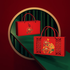 Bộ túi hộp trung thu Mẫu Đơn 2 bánh