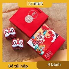 Bộ túi hộp trung thu Kỳ Lân 4 bánh