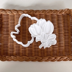 Khuôn nhấn cookies bó hoa tulip mẫu 1 5.7*7.3cm