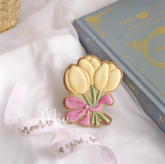 Khuôn nhấn cookies bó hoa tulip mẫu 1 5.7*7.3cm