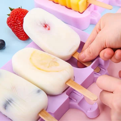 Khuôn kem silicon kèm que