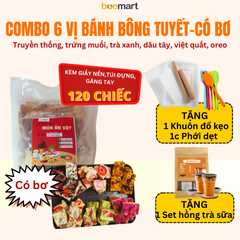 Combo 6 vị bánh bông tuyết (120 viên)- có bơ