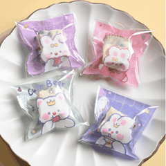 Túi cookies dán mép Cute Bear 7*7 (20c)