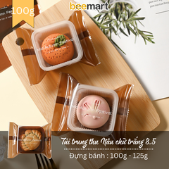 Túi trung thu Nâu chữ trắng số 8.5 đựng bánh 100g (50c)