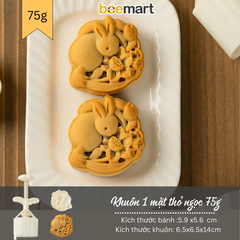 Khuôn trung thu lò xo 1 mặt thỏ sen 75g