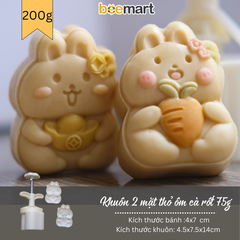 Khuôn trung thu lò xo 2 mặt thỏ ôm cà rốt 75g
