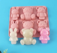 Khuôn silicon hình Gấu Thỏ 6 ô
