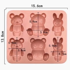 Khuôn silicon hình Gấu Thỏ 6 ô