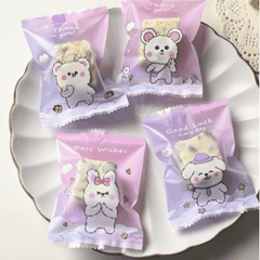 Túi đựng cookies gấu chuột hồng 7*10 (20c)