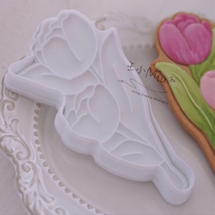 Khuôn nhấn cookies cành hoa tulip 7.8*15cm