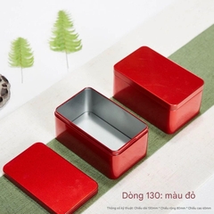 Hộp thiếc chữ nhật màu đỏ 13x8x6,5cm