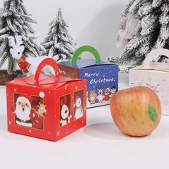 Hộp đựng quà Noel ông già tuyết đỏ 8x9x9cm