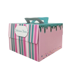 Hộp gato quai xách kèm đế lót hình kẹo ngọt 28cm