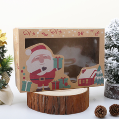 Hộp giấy Kraft họa tiết Ông già Noel (kèm dây+tag)