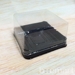 Hộp pet vuông XY80S đế đen đựng bánh 100-125gr (10c)