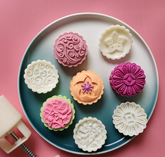 Khuôn trung thu lò xo 4 mặt hoa sóng 75g