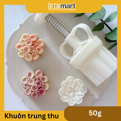 Khuôn trung thu lò xo 2 mặt cẩm tú cầu 50g