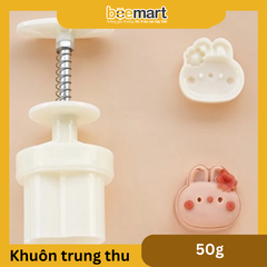 Khuôn trung thu lò xo 1 mặt thỏ hoa 50g