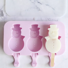 Khuôn kem silicon kèm que hình người tuyết