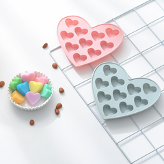 Khuôn silicon socola 10 hình trái tim