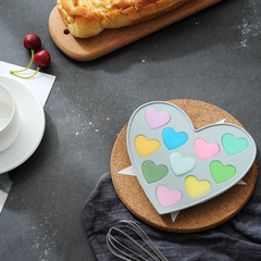 Khuôn silicon socola 10 hình trái tim