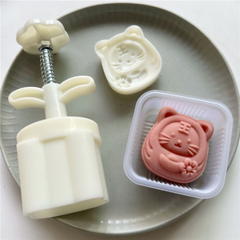 Khuôn trung thu lò xo 75g 1 mặt mèo hoa