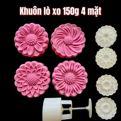 Khuôn trung thu lò xo cúc họa mi 4 mặt 150g