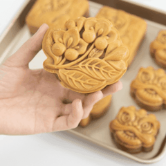 Khuôn trung thu lò xo mai tứ quý 1 mặt 150g