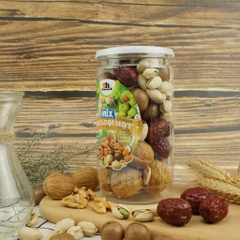 Mix 3 loại hạt còn vỏ + táo đỏ hũ 350g Smile