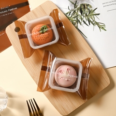 Túi trung thu Nâu chữ trắng số 6.5 đựng bánh 50g (50c)