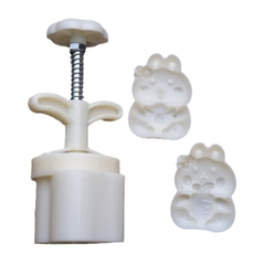 Khuôn trung thu lò xo 2 mặt thỏ ôm cà rốt 75g