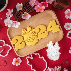 Set 4 khuôn cookie 2024 năm Rồng