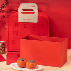 Túi dạ đựng quà Tết Best Wishes đỏ 30*20*20cm