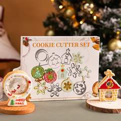 Set 6 khuôn nhấn cookie nhôm rỗng Noel