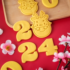 Set 4 khuôn cookie 2024 năm Rồng