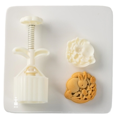 Khuôn trung thu lò xo 1 mặt thỏ sen 75g