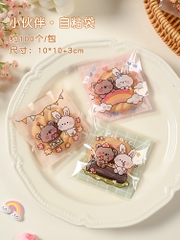 Túi cookies dán mép gấu thỏ 10*10 (20c)