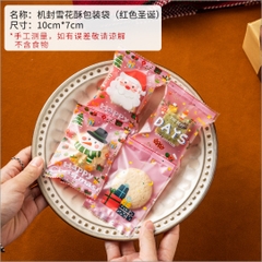 Túi đựng cookie noel tone đỏ 7*10cm (20c)