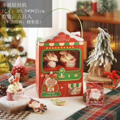 Bộ hộp có quai xách đựng bánh hình máy trò chơi Giáng sinh (10c)