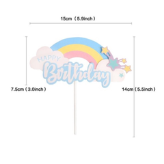 Que cắm HPBD cầu vồng sao xanh